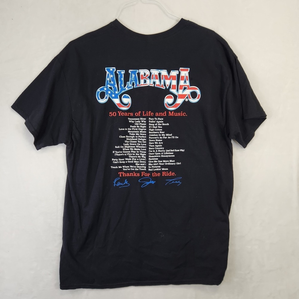 Alabama Band Tee Mens XL 50 Years Life Music Tour Concert T Shirt Black - Picture 7 of 8